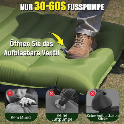 Myxslop Isomatte Camping 12 cm, aufblasbare Luftmatratze mit Fusspumpe