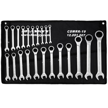 HASKYY Ringratschenschlüssel Satz 22-teilig, 6-32 mm, 72 Zähne