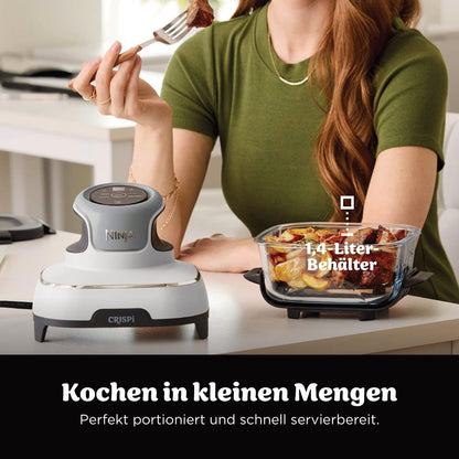 Ninja CRISPi Tragbare Heissluftfritteuse FN102EU, 3,8 l & 1,4 l, Weiss
