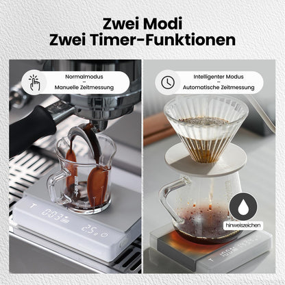 MHW-3BOMBER Mini Kaffeewaage ES6029B-OS mit Timer, Schwarz