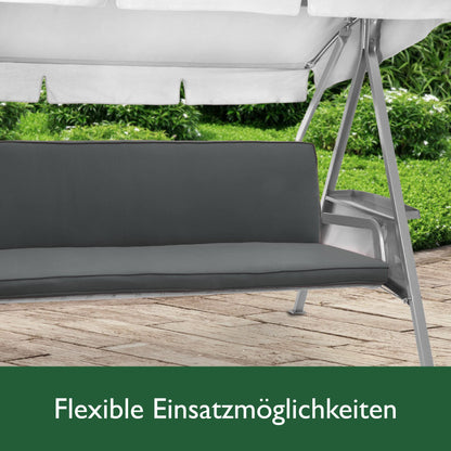 Beautissu Hollywoodschaukel Auflagen 2er Set Anthrazit 180x50 cm