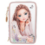 Depesche TOPModel Summer Feeling Federtasche, gefüllt, 3 Fächer, rosa – mit Model-Motiv, Schmetterlingen und Blumen