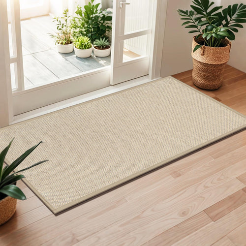 LEKEEPGO Fussmatte Innen 60 x 120 cm, Schmutzfangmatte, Khaki – rechteckige Eingangsmatte für den Innenbereich