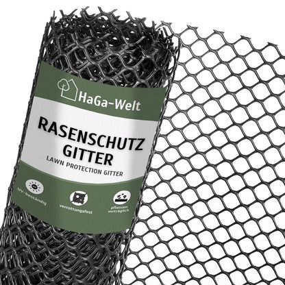 HaGa Rasenschutzgitter RK3 aus Kunststoff, 1,3 x 5 m, befahrbar, Maschenweite 30 x 30 mm