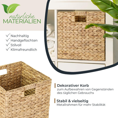 HMF Aufbewahrungskorb aus Wasserhyazinthe für KALLAX, 2er Set