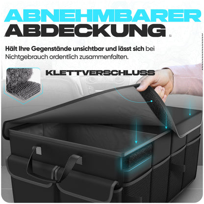 FORTEM Kofferraum-Organizer faltbar mit Deckel, 65 Liter