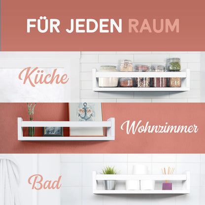 NATURE SUPPLIES Bücherregal Kinder 3er-Set, Wandregal, weiss