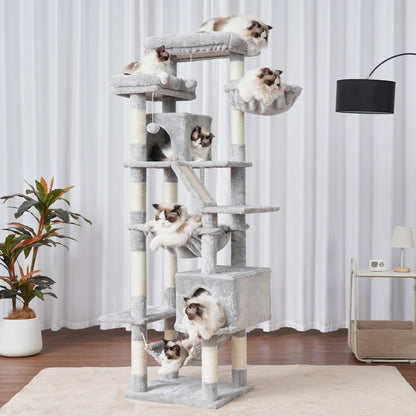 Heybly HCT034W Kratzbaum Katzenturm – 180 cm, Hellgrau