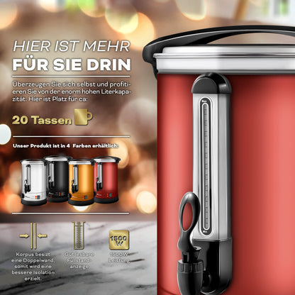 TRESKO Glühweinkocher Einkochautomat - 6.8L, 1500W Edelstahl