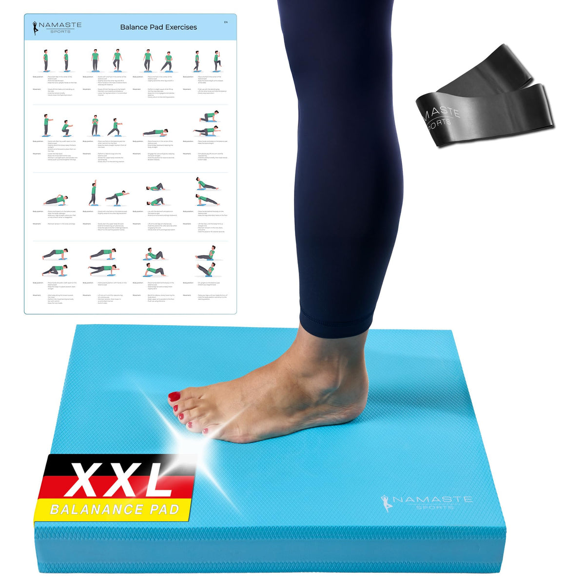NAMASTE Sports Balance Pad XXL, rutschfestes Schaumstoff-Trainingspad mit strukturierter Oberfläche