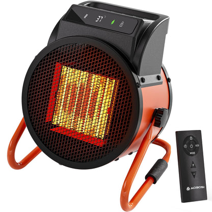 AAOBOSI Keramik Heizlüfter mit Fernbedienung und 24h-Timer, Digitaldisplay, flaches Design