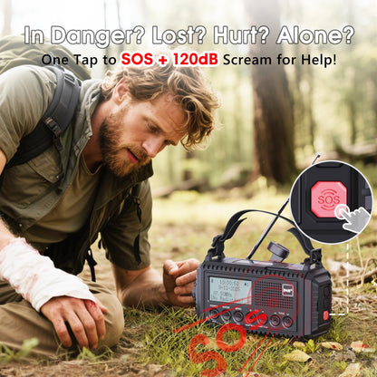 ROCAM CR1009PRO DAB Kurbelradio DAB+/UKW Solar Notfallradio 5000mAh