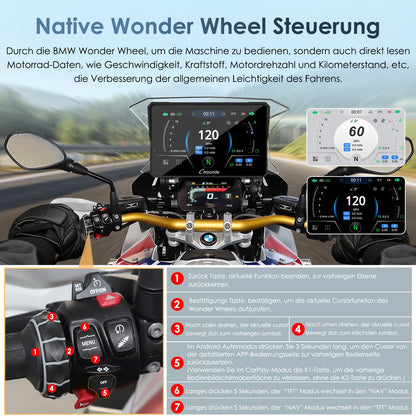 Carpuride W702BS Pro Motorrad CarPlay Display 7" für BMW