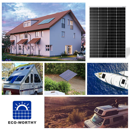 ECO-WORTHY Solarmodul 170W 12V monokristallin für Wohnmobil & Boot