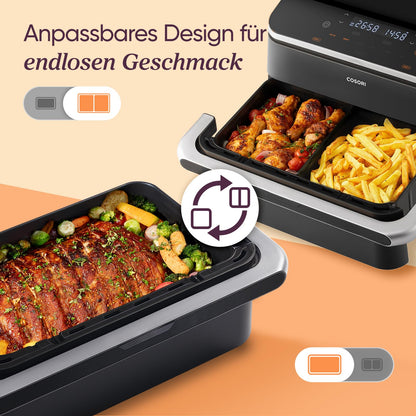 COSORI Dual Blaze TwinFry 10L Heissluftfritteuse – 2 Kammern Schwarz