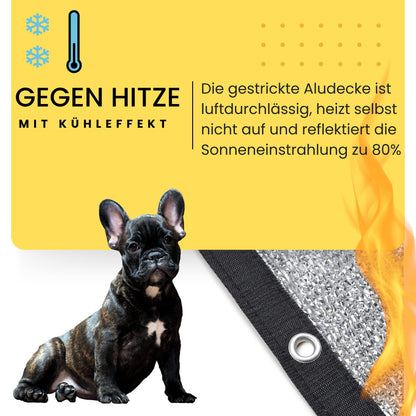 Rosi's Barf-Glück Alu-Schattennetz 4x6 m – Hitzeschutz für Auto