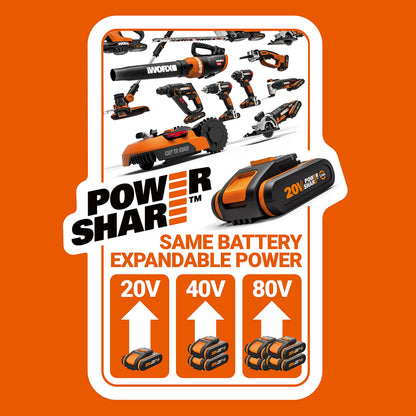 WORX NITRO WX352 Akku-Schlagbohrschrauber Set 20V bürstenlos 60Nm