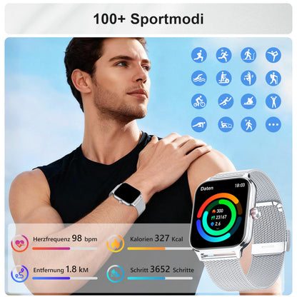 LODIMEKE Smartwatch P133 mit Telefonfunktion für Damen und Herren