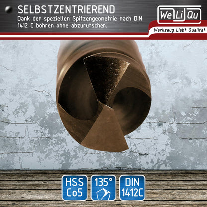 WELIQU Präzisionsbohrer-Set HSS-E M35 Cobalt - 25-tlg. 1-13mm
