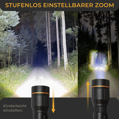 LICHTMEISTER LED Taschenlampe LM_T2000, 2000 Lumen, aufladbar