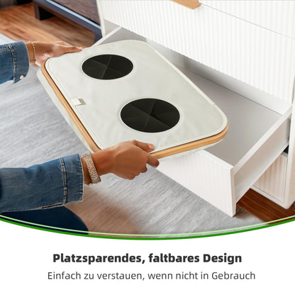 SYLANDO Pfandflaschen-Sammelbehälter 140 L mit Deckel, 2 Fächer, Beige