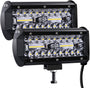Kraumi LED Arbeitsscheinwerfer 7 Zoll 240W Zusatzscheinwerfer 2 Stück mit Aluminiumgehäuse und Lexan-Linse