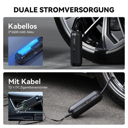 CYCPLUS Elektrische Luftpumpe 12V DC/AC 150 PSI Tragbarer Kompressor