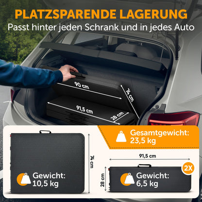 Blumtal Bierzeltgarnitur 3er Set klappbar, Rattan-Optik, schwarz