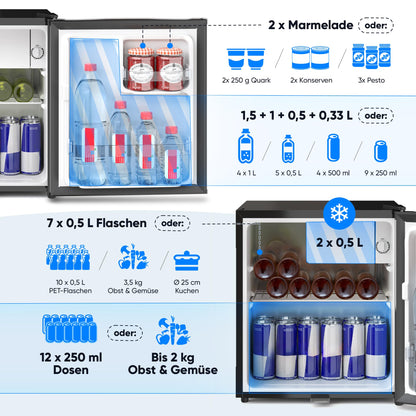 Stillstern Mini Kühlschrank KB 46.4, 45 L, mit Frostfach und Schloss