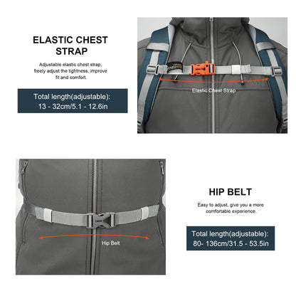 Mountaintop Wanderrucksack 25L Trekkingrucksack Outdoor Nebelblau