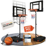 VALENESS Basketballkorb Outdoor höhenverstellbar 150-210 cm mit Ball – Ständer mit Rollen und Rückwand