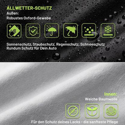 Favoto Autoabdeckung Vollgarage für Limousinen 450-495 cm, silber