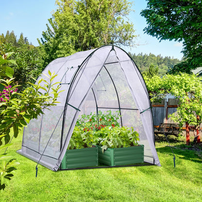 Ohuhu Foliengewächshaus GGH-05, begehbar, 180x180x200 cm, weiss