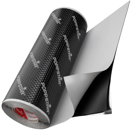 Poppstar Alubutyl Auto-Dämmmatte selbstklebend 2mm, 5m × 40cm, schwarze Rolle