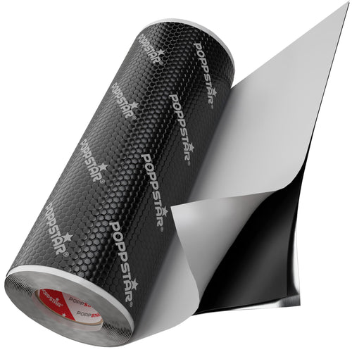 Poppstar Alubutyl Auto-Dämmmatte selbstklebend 2mm, 5m × 40cm, schwarze Rolle