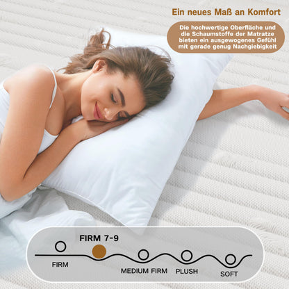 Matoresu Taschenfederkernmatratze 140x200 cm H4 mit Memory Foam
