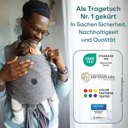 Koala Babycare Tragetuch für Neugeborene Anthrazitgrau