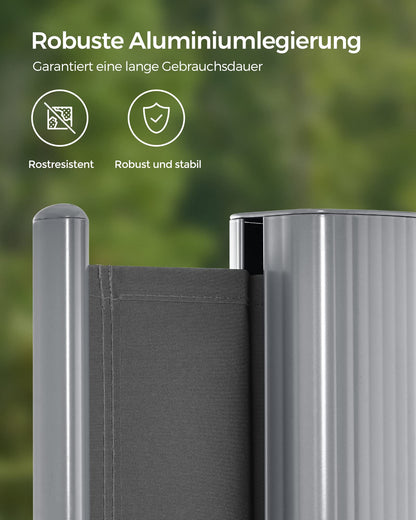 SONGMICS Seitenmarkise GSA160G, ausziehbar, 160 x 300 cm, anthrazit