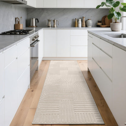 Enyhom Teppichläufer Beige 80x240 cm, rutschfest und waschbar