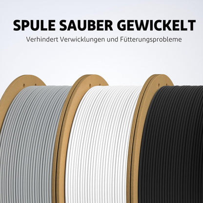 ELEGOO Matte PLA Filament 1.75mm – 4KG Schwarz Weiss Grau Beige