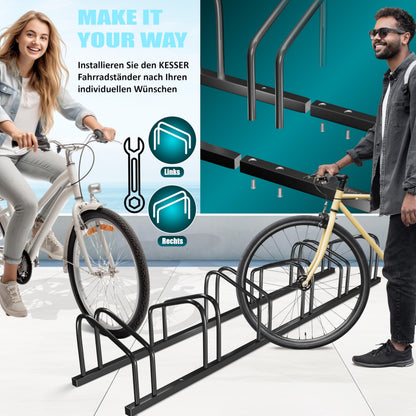 KESSER Fahrradständer für 6 Fahrräder, Mehrfachständer Schwarz