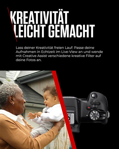 Canon EOS R100 spiegellose Systemkamera RF-S 18-45mm IS STM, schwarz