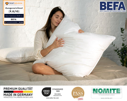 BEFA NATUR Federkissen Kopfkissen Set 80x80 cm (2er)