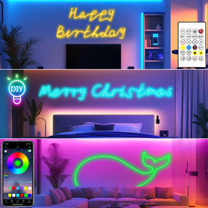 Cozylady RGB Neon LED Streifen 20 m, 24 V, mit App und Fernbedienung