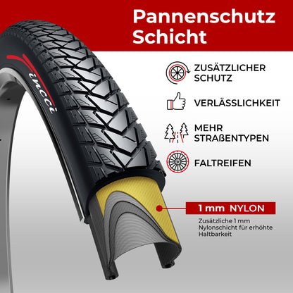 Fincci Gravel Fahrradreifen 700x35c, 37-622, 2er-Set mit Pannenschutz