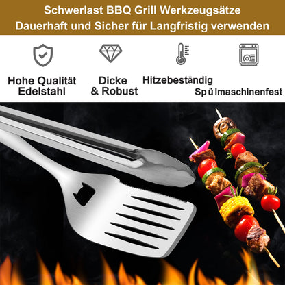 Herogo Grillbesteck Set 6-teilig Edelstahl mit Tragetasche