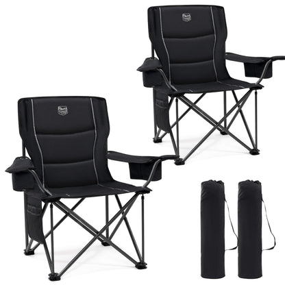 TIMBER RIDGE Campingstuhl 2er Set Übergross - Gepolstert, Kühltasche. Zwei Klappstühle für Camping & Outdoor.