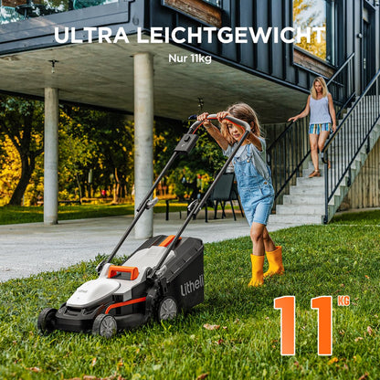 Litheli Akku-Rasenmäher 20V, 33 cm Schnittbreite, 30 l Fangkorb