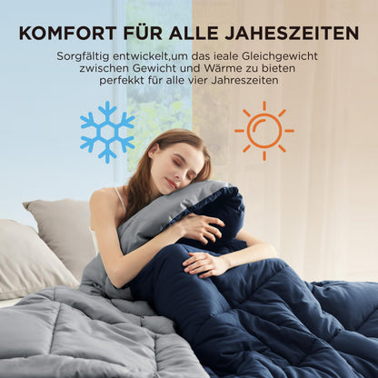 BEDSURE Ganzjahresdecke 155x220 cm für Allergiker, Blau/Grau