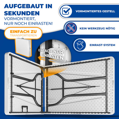 KESSER® Klapptisch Buffettisch 183x76 cm weiss für 6 Personen